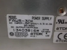 KEPCO FAW5-30K POWER SUPPLY 100-240 VAC  UNMP
