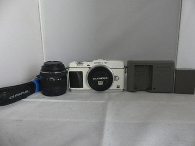 Olympus OM-D E-P5 16.1MP with Olympus 14-42mm zoom lens. Looks & works great.