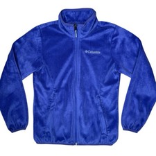 Columbia Girls Fleece Jacket S 7/8 Full-Zip Pockets Soft Comfort Purple