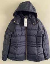Joules Ladies Hadlow Navy Showerproof Padded Coat with Hood Size 14 Rrp £75 BNWT