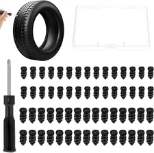 60 Pcs Tire Repair Rubber Nail with Screwdriver, Tire Plug Repair Kit