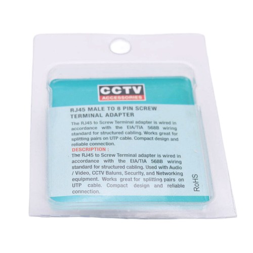 Block CCTV Kit Ethernet RJ45 Male To 8 Pin AV Screw Terminal Adapter Converter - Picture 12 of 12