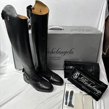 Blk TredStep Michelangelo Field Boots Size L 8-8½US Calf Slim 13¼ Height Reg 18⅓
