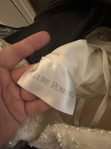 Allure Romance Tulle Tank-A Line Sequin Wedding Dress Size 18 - Picture 7 of 16