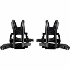 Wellgo Bicycle Pedals Alloy Bike Pedal Set w/ Toe Clip and Straps 9/16"