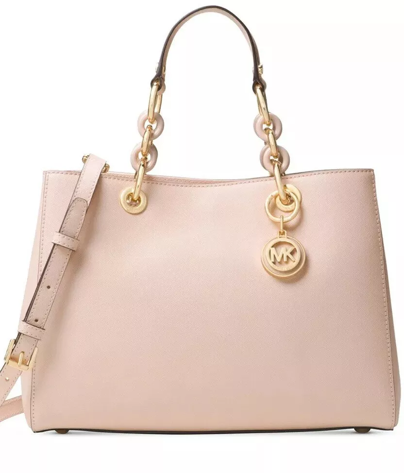 Michael Kors Pink satchel crossbody with gold chain