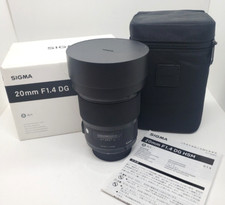 SIGMA 20 mm F1.4 DG for NIKON NR MINT W/BOX BAG, CAPS, INSTRUCTIONS, MINT