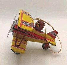 Fokker Biplane Tin Airplane Collectible Ornament With Unique Gift Box