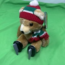 Vintage Dakin KER-PLUNK Ice Skating Teddy Bear Plush 6" Stuffed Animal 1986