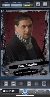 Topps Star Wars Digital Card Trader Gallery Black Bail Organa LEGENDARY 15cc!!!