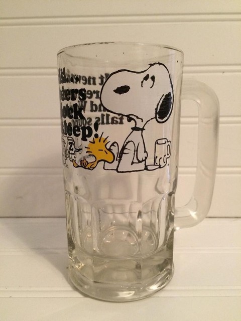 snoopy beer glass