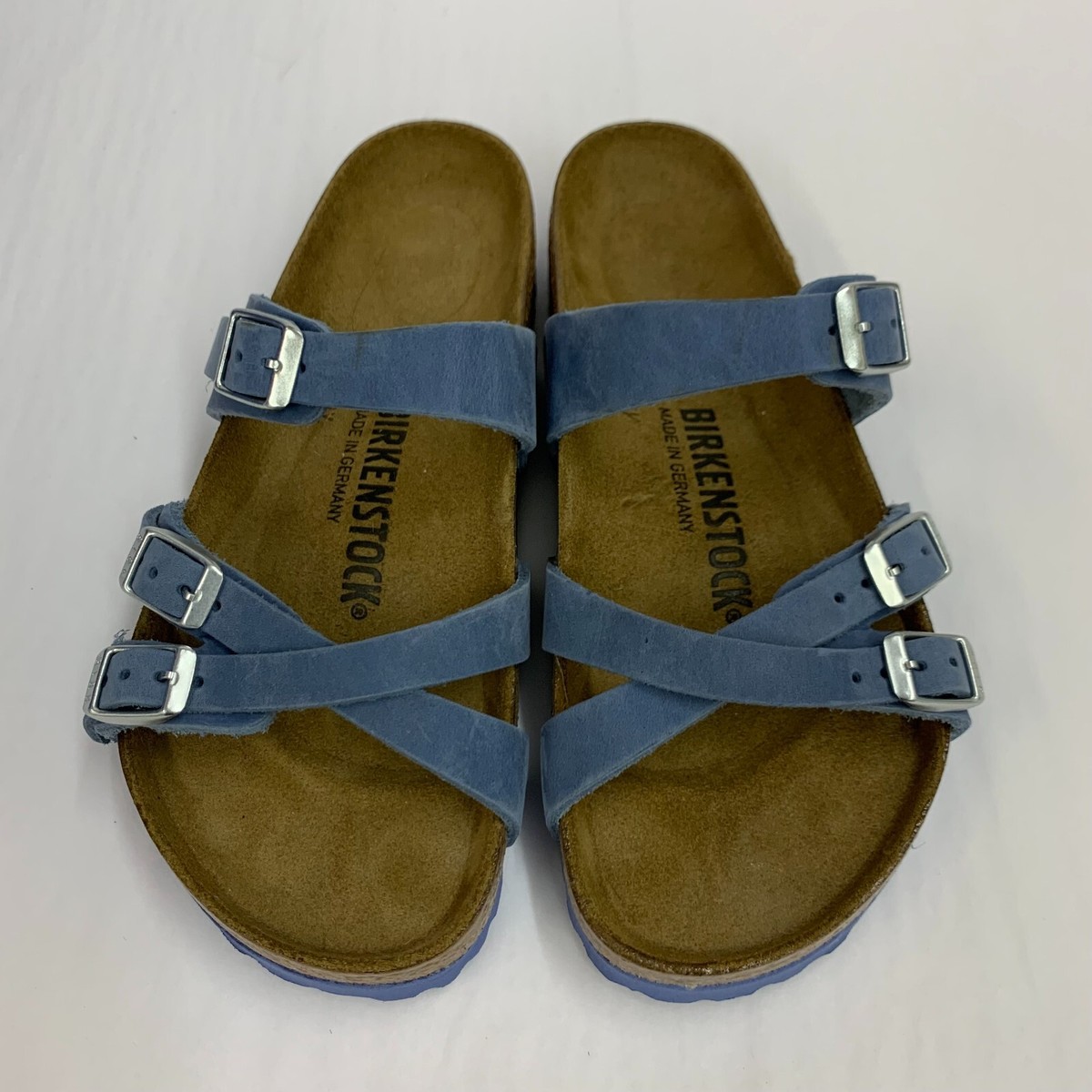 Birkenstock New w/ Box Franca Dusty Blue Oiled Leather Narrow