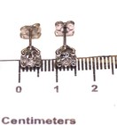 GIA 14k white gold 1.17ct VS2 SI2 G round diamond 4 prong deco stud earrings — photo 7