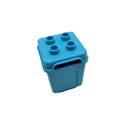 Lego Duplo Trash Can Receptacle with Lid Medium Azure Part #73568 Replacement - Picture 3 of 3