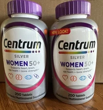 Centrum Silver Womens 50 Plus Vitamins, Multivitamin Supplement, 200CT Lot Of 2