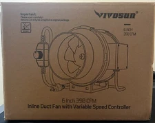 *Brand New*VIVOSUN 6 Inch 390 CFM Inline Duct Fan with Variable Speed Controller