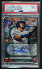 ⚾ JASSON DOMINGUEZ - 2024 Topps Tribute GREEN Refractor AUTO RC /99 - PSA 9