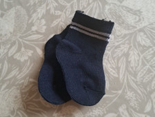 BABY DOLL ANKLE SOCKS IN NAVY WITH WHITE TRIM FOR 18/20inch doll