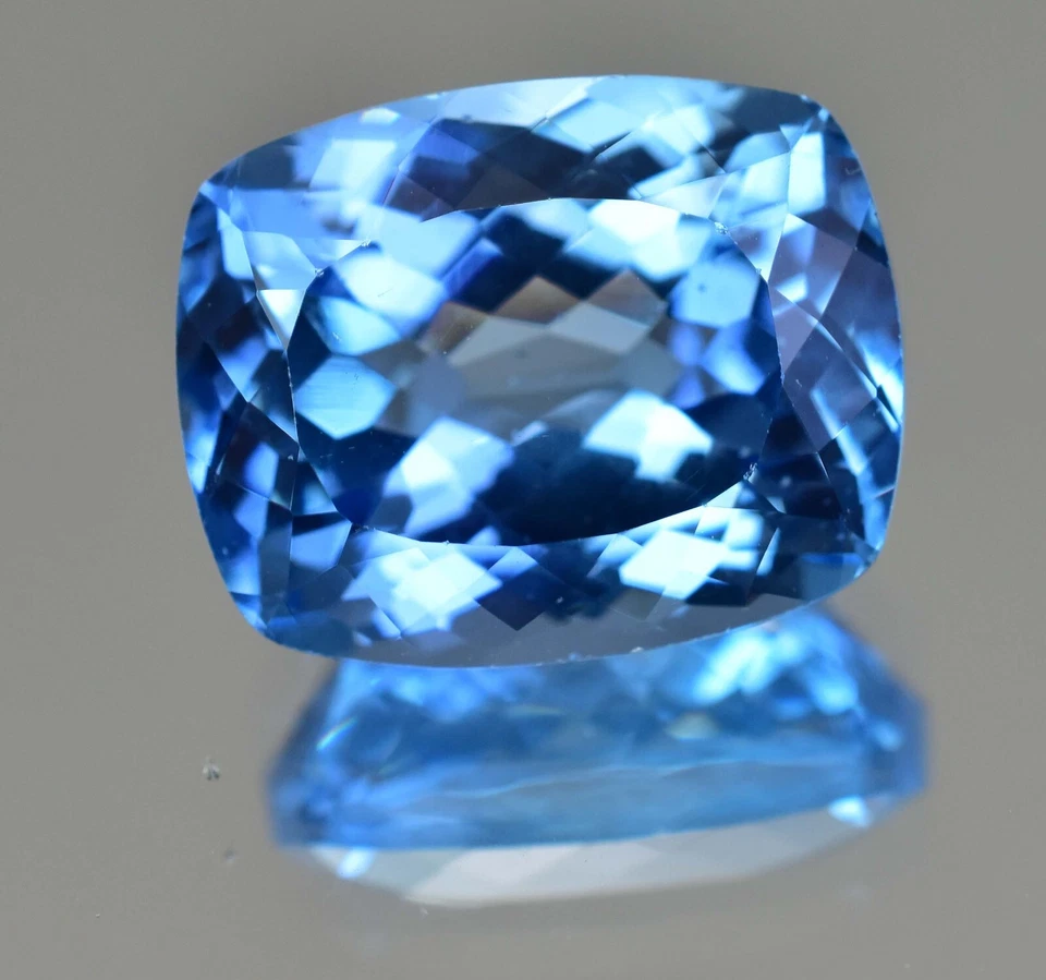 32.75 Ct Natural Santa Maria Aquamarine Certified Stunning 10 mm Loose Gemstone - Image 4 of 4