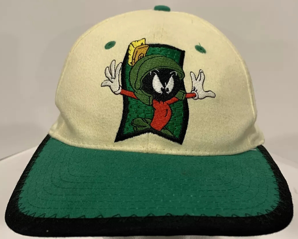 Vintage Six Flags Looney Tunes Marvin The Martian 1996 Snapback Baseball Cap