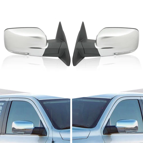 One Pair Manual Folding Heated Rear View Mirror Fit For 2013-2019 Dodge Ram 1500