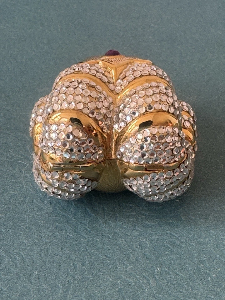 De colección Italia JUDITH LEIBER Cabeza de Carnero Swarovski Cristal Anillo Caja Baratija ¡RARO! Foto 4 de 4