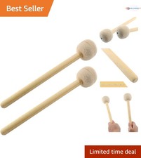 2 Pcs Drum Mallet Wool Felt Bass Percussion Sticks for Drums Snare Beige