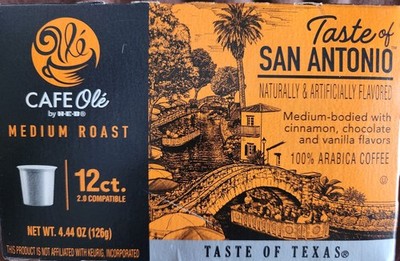 HEB Cafe Ole Taste of San Antonio Medium Roast Single Serve Coffee Cups 12 Cups