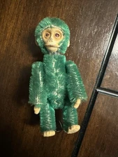 Rare Antique German Schuco Green Monkey Perfume bottle 3 1/4"