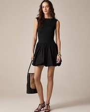 NWT J.Crew Bubble Skirt Mixy Mini Dress in True Black  $118 Orig.