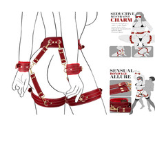 BDSM Fesseln 6er Set Handschellen Fußfesseln Oberschenkelmanschetten