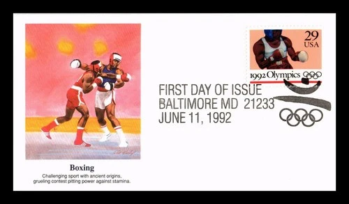 DR JIM STAMPS US COVER OLYMPICS BOXING FIRST DAY ISSUE FLEETWOOD