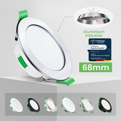 ALUSSO 68mm 7W LED Einbaustrahler 230V Deckenstrahler Ultraflach Deckenleuchte
