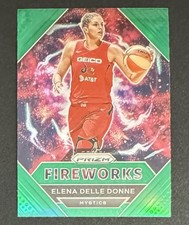 Elena Delle Donne 2021 Panini Prizm WNBA Fireworks Green #20 Washington Mystics