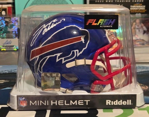 Josh Allen Signed Mini Helmet Blue Flash Alternate With White Ink COA, Very Nice