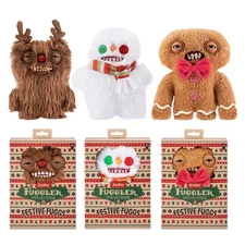 Fuggler Funny Ugly Monsters Lot of 3 FESTIVE FUGGS Reindeer Gingerbread Snowman