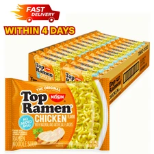Nissin Top Ramen Noodle Soup, Chicken, 3 Ounce (Pack of 24)