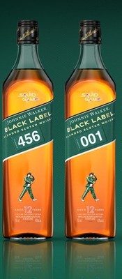 2x Johnnie Walker Black Label   Squid Game Limited Edition (456 & 001)   Sammler