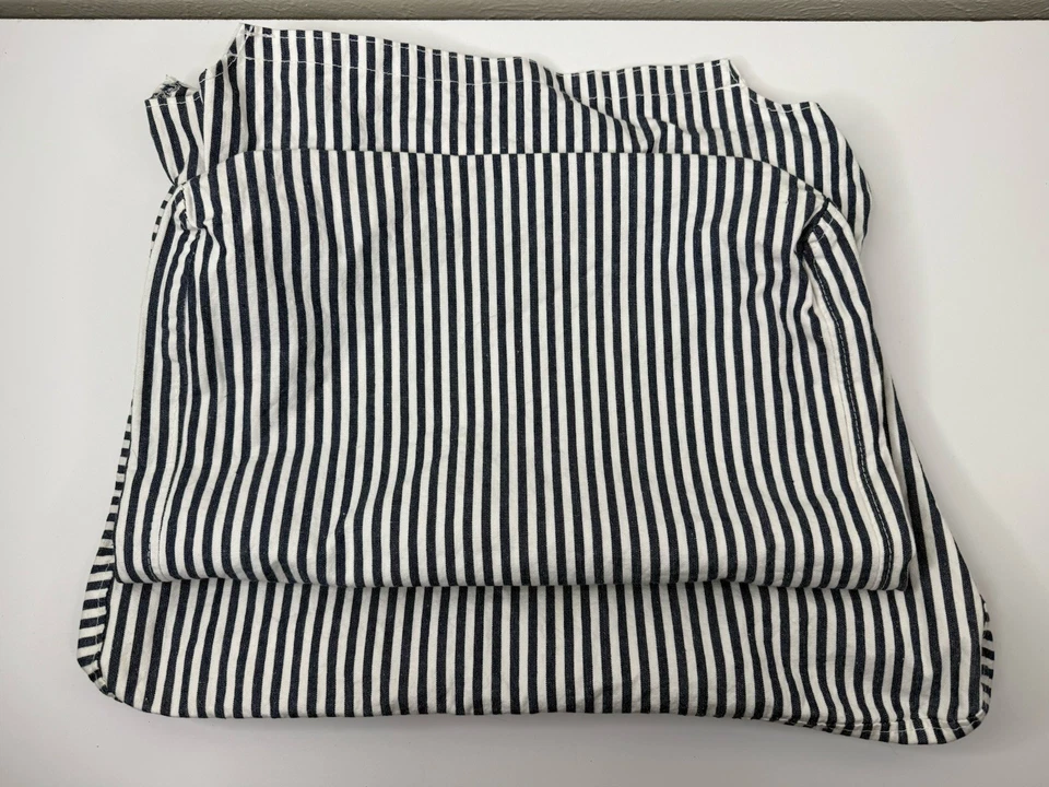 x2 IKEA Henriksdal Dining Chair Covers Slipcover Blue Ticking Striped Stripes - Image 2 of 4