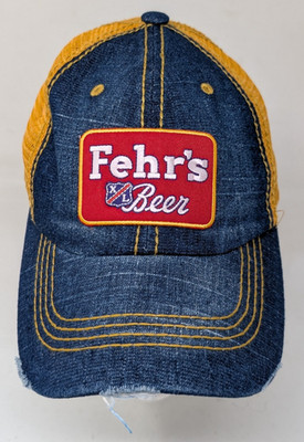 Fehrs Beer Trucker Hat Baseball Cap Louisville Brewery Mesh Distressed VTG