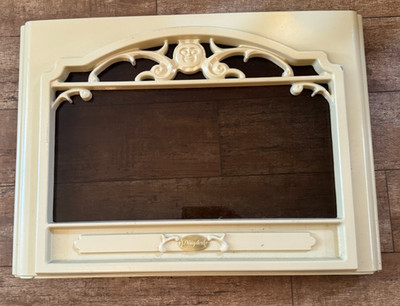 Dimplex 18 x 25'' Fireplace Cover glass metal part piece ivory cast iron