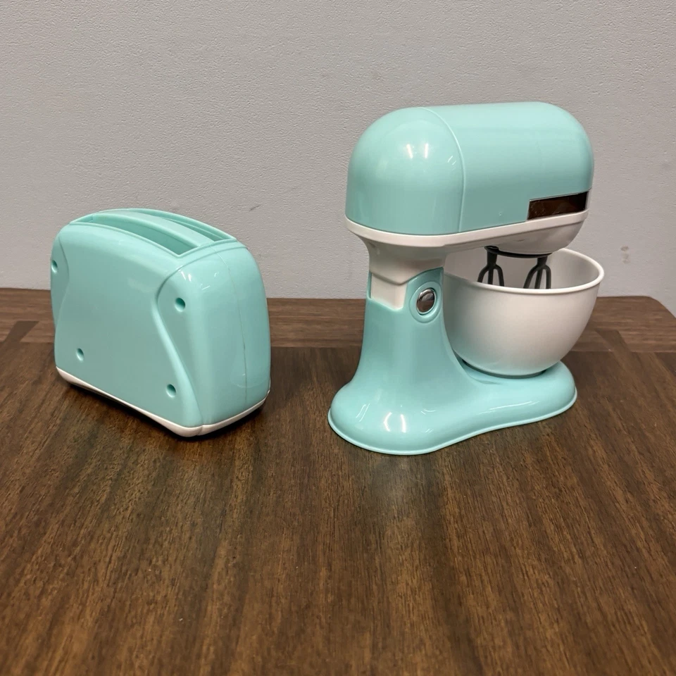 PlayGo Children's Toy Kitchen Mixer & Toaster Appliances Tested Working Teal - Image 3 of 3