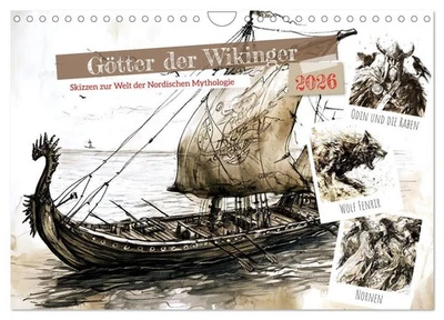 CALVENDO, CALVENDO Götter der Wikinger - Skizzen zur Welt der Nordischen Mythologie (Wandkalender 2