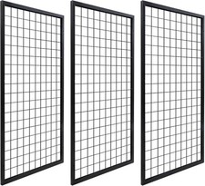 3 Packs Grid Wall Panels, Metal Black Wire Grid Panel, Gridwall Display Rack, He
