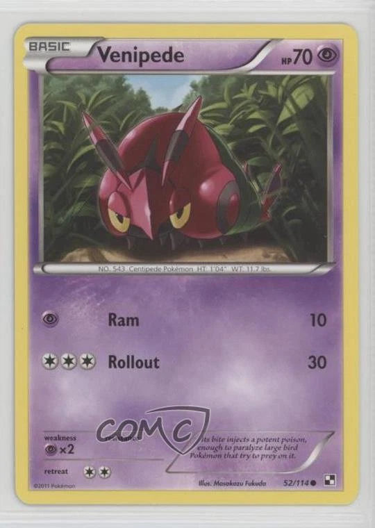 2011 Pokemon Black & White Venipede #52 g6p