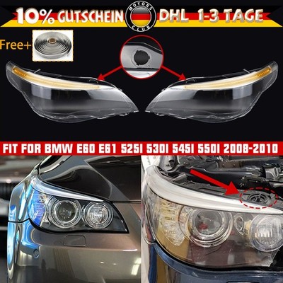 Scheinwerferglasabdeckung+Klebstoff Vorne klar für BMW E60 E61 545I 550I 08-10