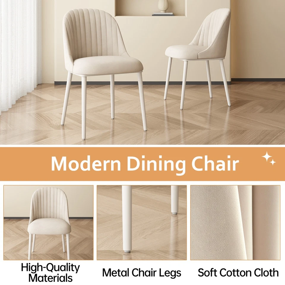 Conjunto de 2 cadeiras de jantar modernas de cozinha para sala de jantar sala de estar branca - Imagem 4 de 4