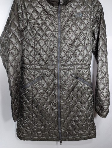 Women's THE NORTH FACE THERMOBALL Slim HOOD QUILT MID-LENGTH Gray M - Picture 5 of 10