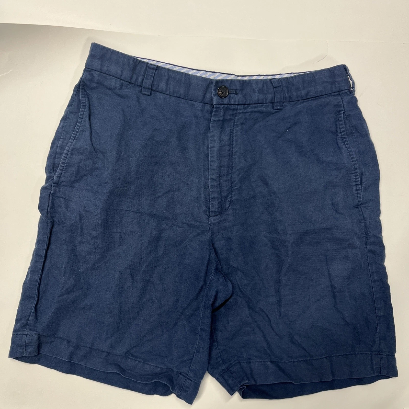 Vintage Men’s 32 Brooks Brothers Baird McNutt Irish Linen Blue Chino Shorts