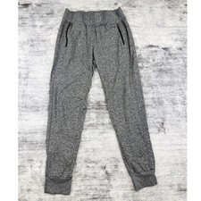 Zella Mens Grey Heathered Knit Jogger Pants Size M Zipper Pockets Athletic